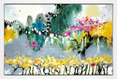 One World by Danielle O'Connor Akiyama - Framed Glazed Box Canvas